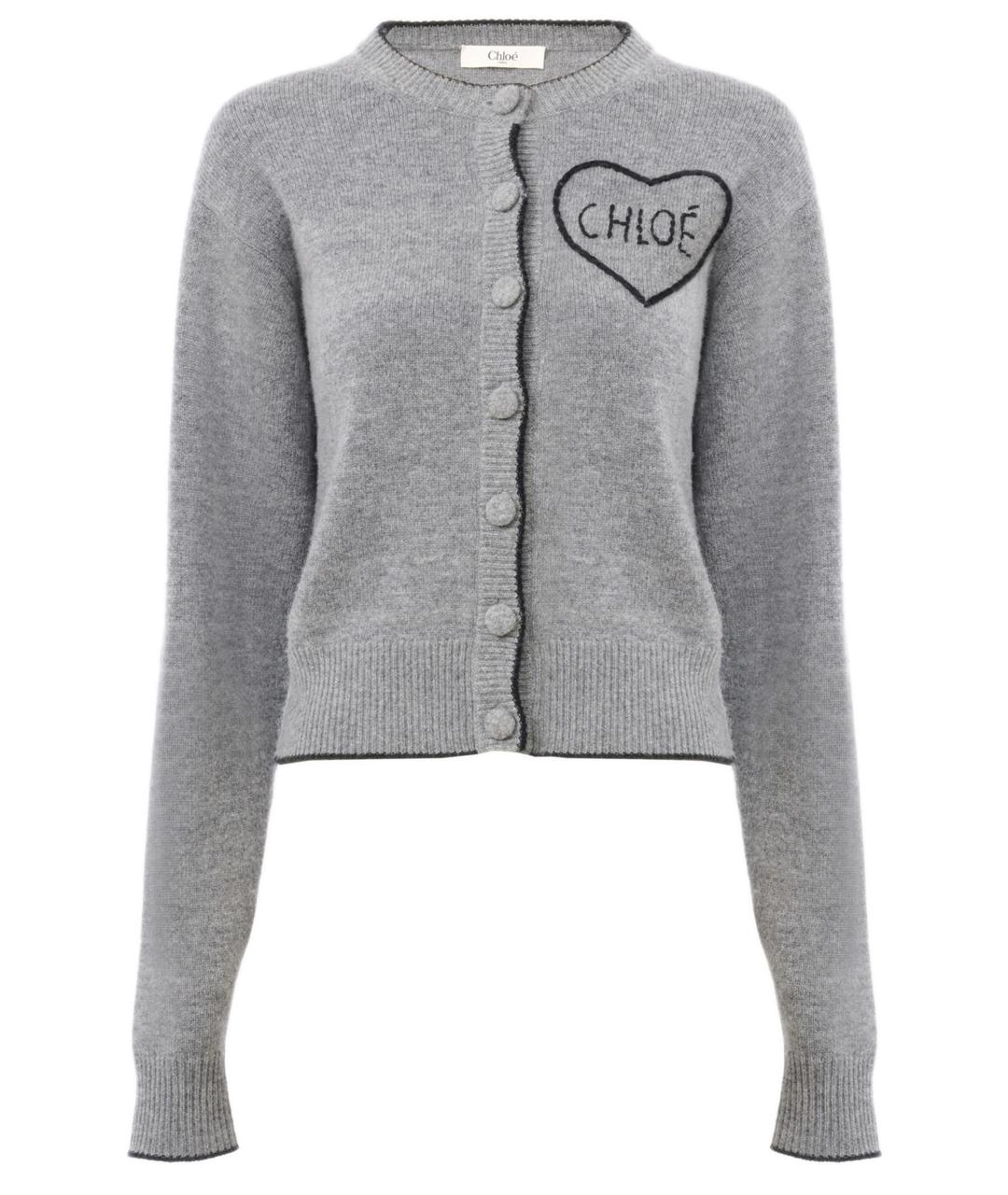 CHLOE Серый шерстяной кардиган, фото 1