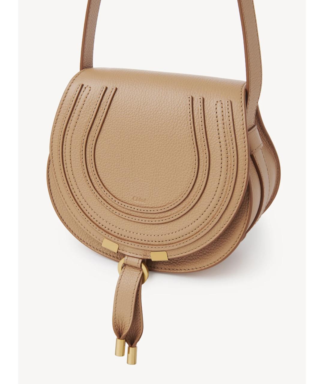 CHLOE Бежевая кожаная сумка через плечо, фото 3