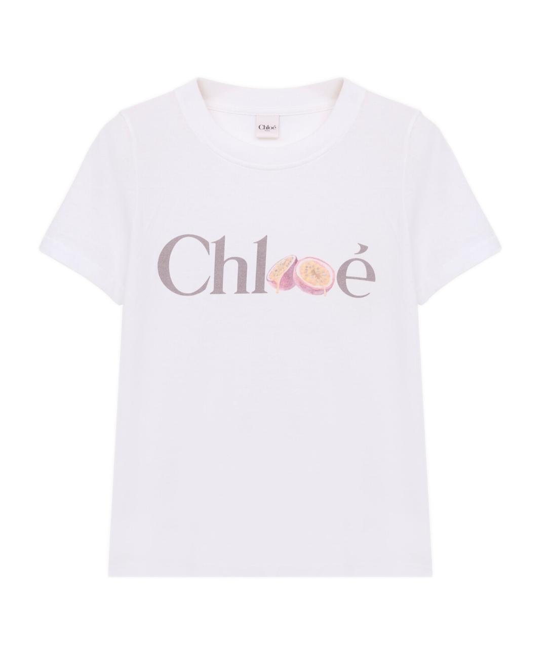 CHLOE Белая хлопковая футболка, фото 1