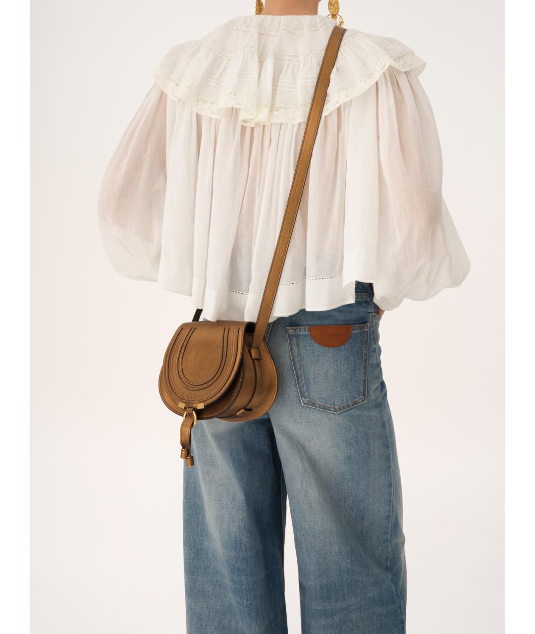 CHLOE Коричневая кожаная сумка через плечо, фото 2
