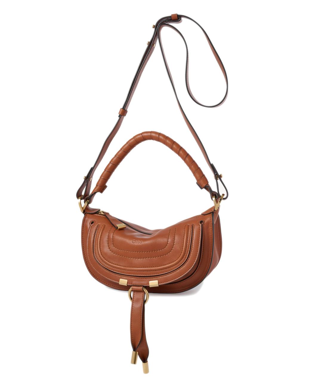 CHLOE Коричневая кожаная сумка через плечо, фото 2