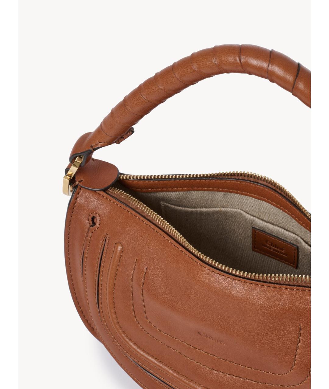 CHLOE Коричневая кожаная сумка через плечо, фото 4