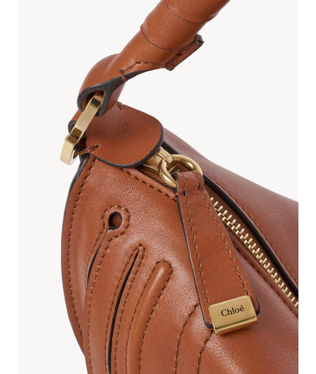 CHLOE Коричневая кожаная сумка через плечо, фото 5