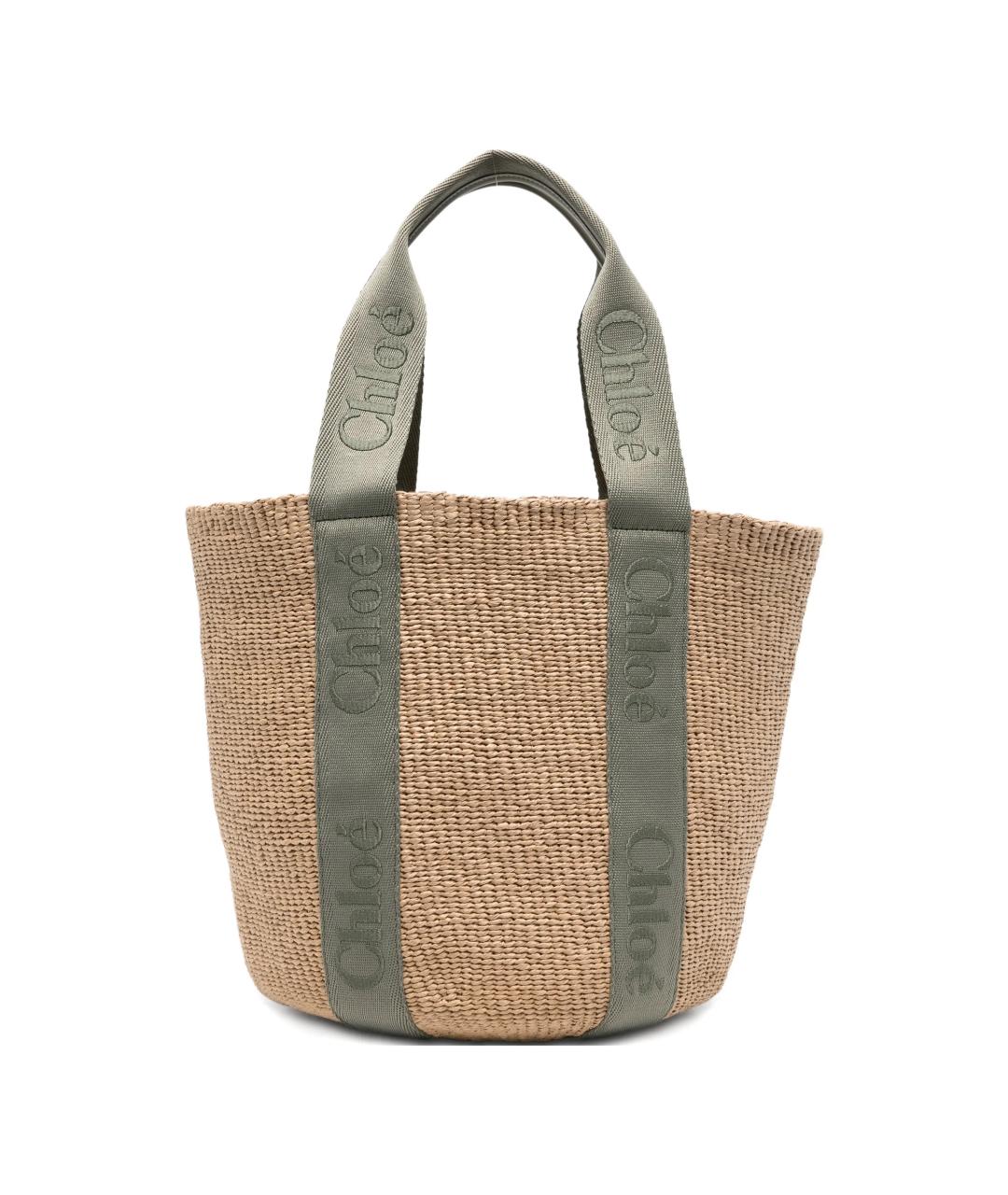 CHLOE Бежевая пелетеная сумка тоут, фото 1