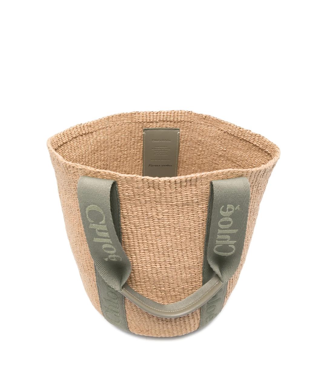 CHLOE Бежевая пелетеная сумка тоут, фото 5