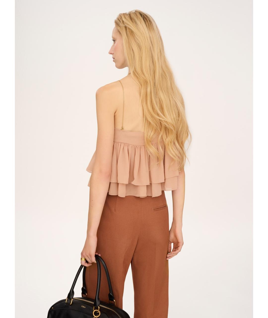 CHLOE Розовая шелковая блузы, фото 4