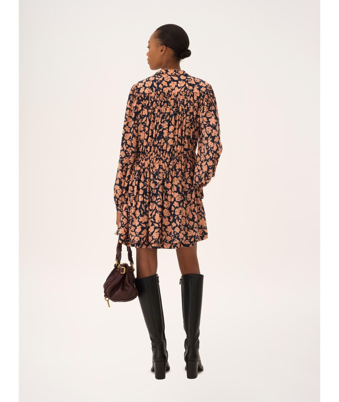 CHLOE Мульти шелковое коктейльное платье, фото 4