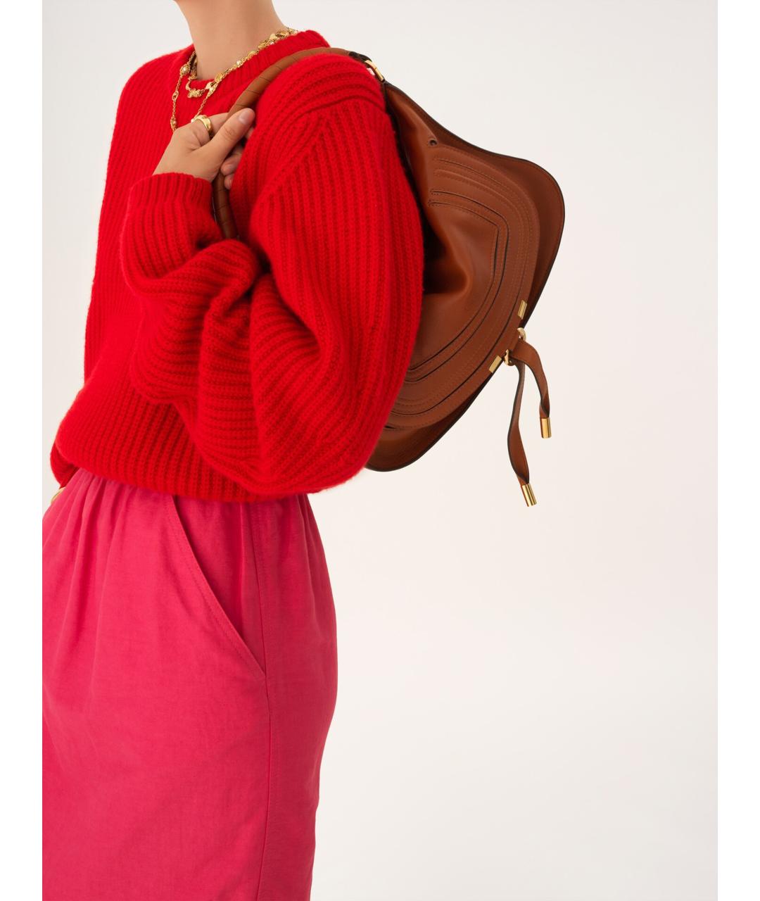 CHLOE Коричневая кожаная сумка через плечо, фото 2