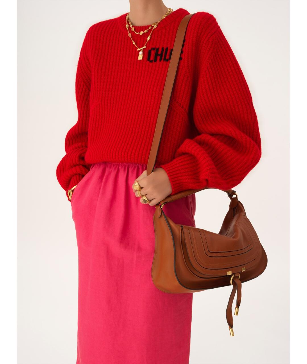 CHLOE Коричневая кожаная сумка через плечо, фото 3