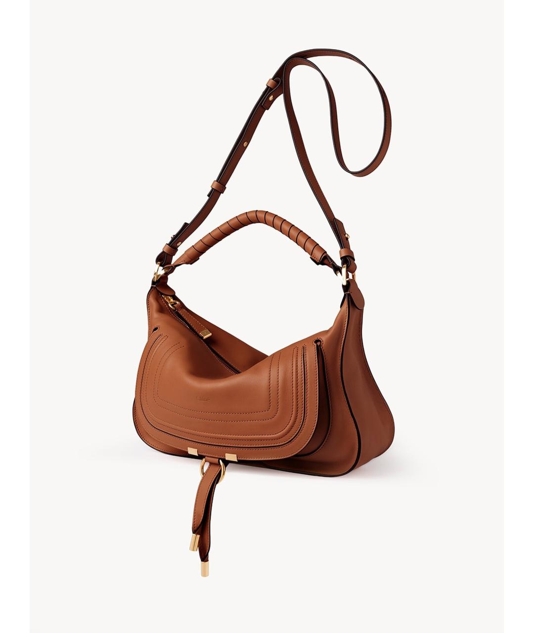 CHLOE Коричневая кожаная сумка через плечо, фото 4