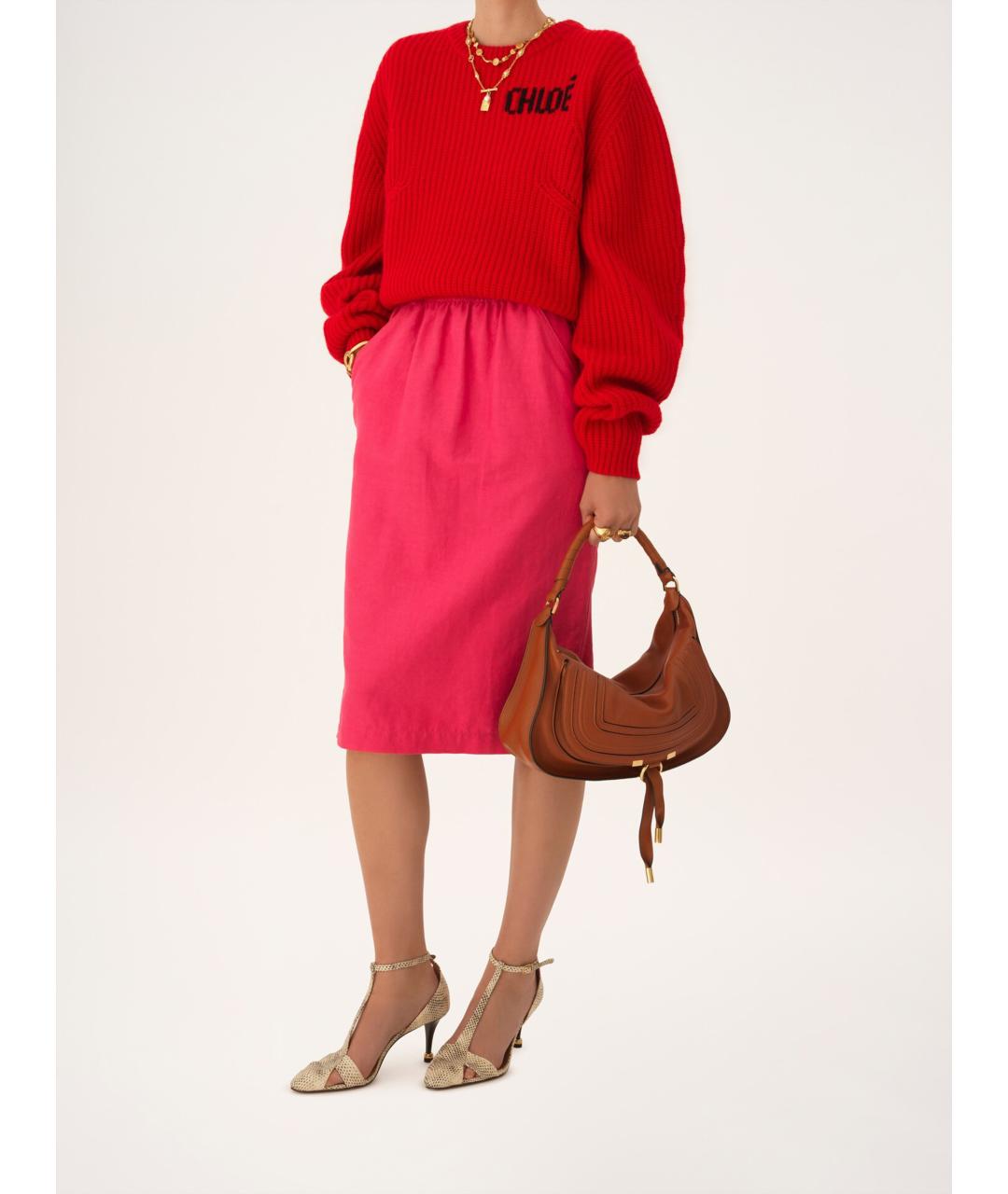 CHLOE Коричневая кожаная сумка через плечо, фото 8