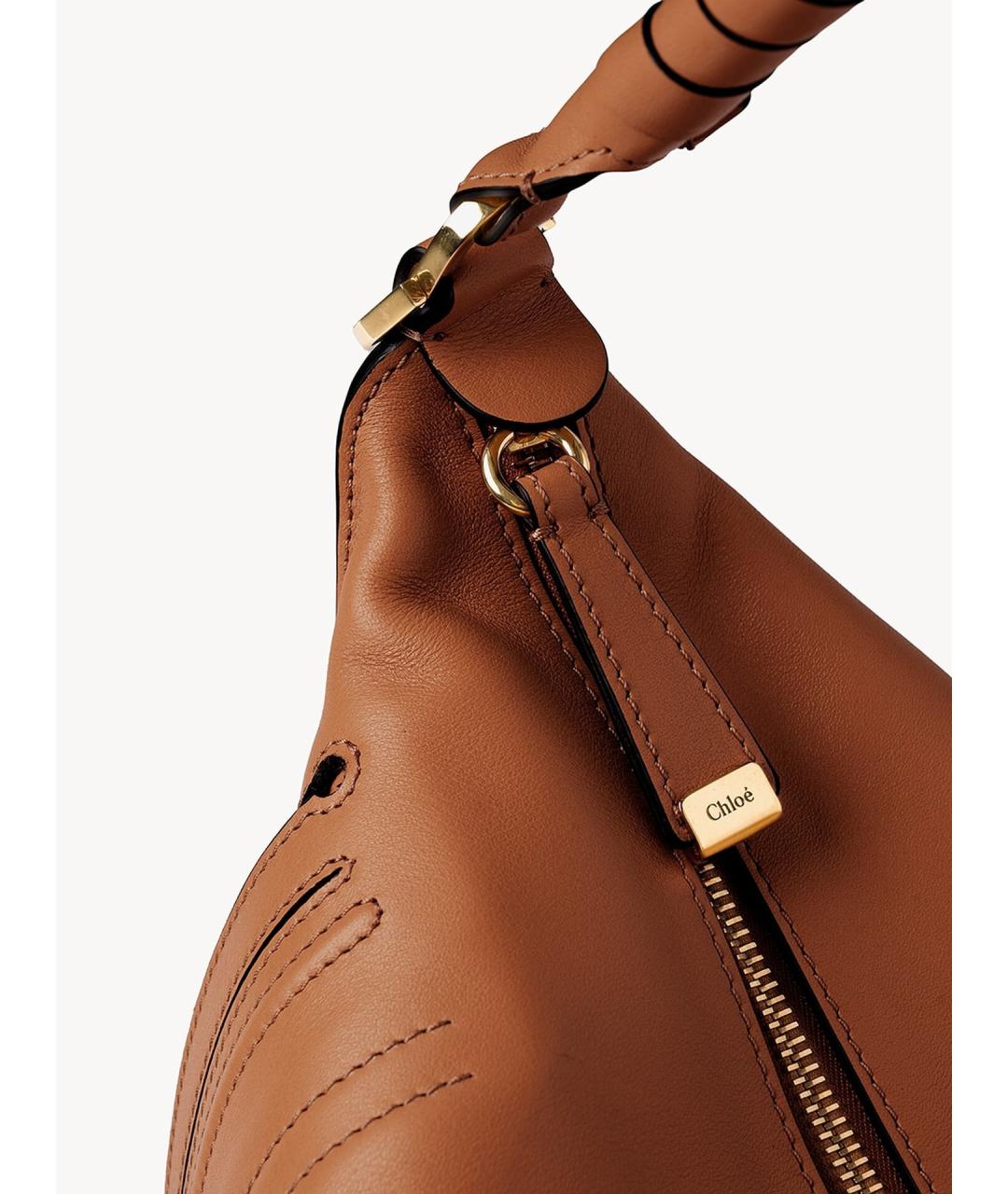 CHLOE Коричневая кожаная сумка через плечо, фото 7