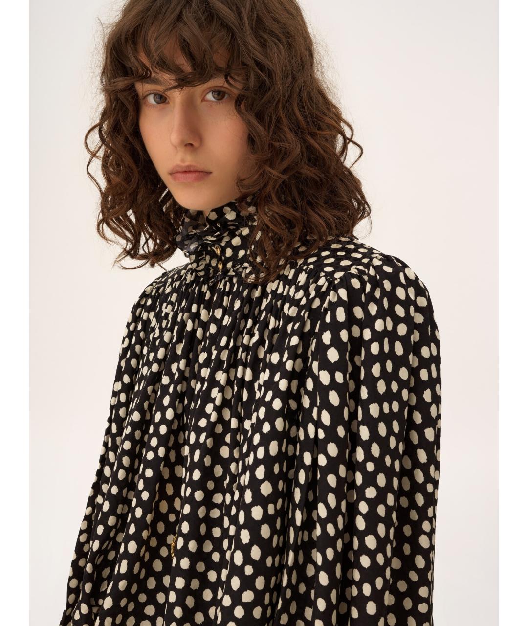 CHLOE Черная шелковая блузы, фото 5