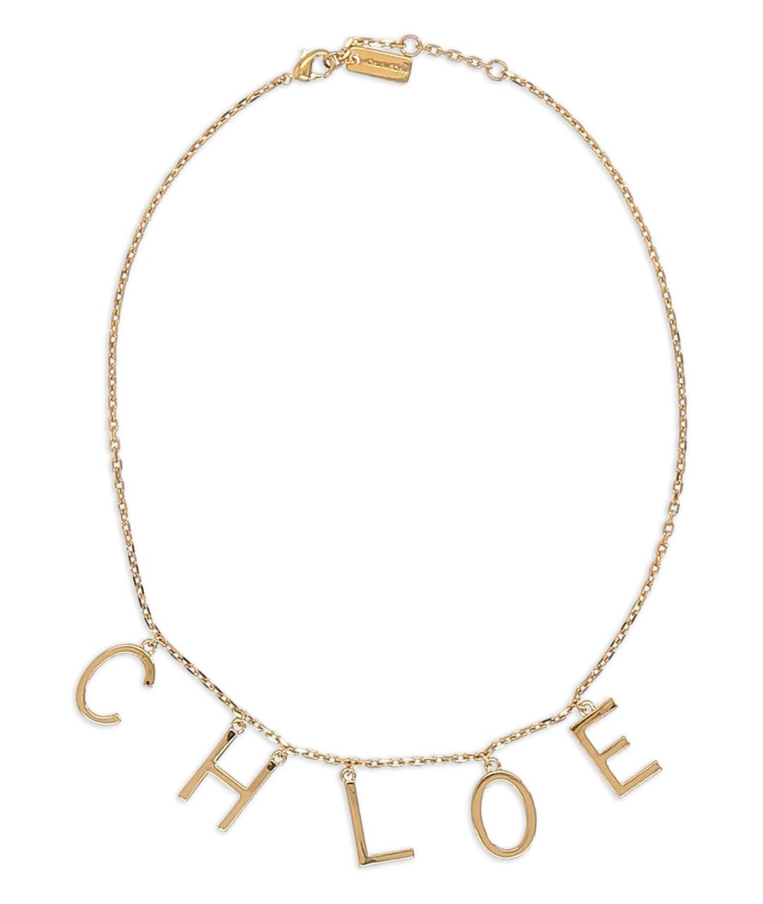 CHLOE Золотое металлическое колье, фото 1