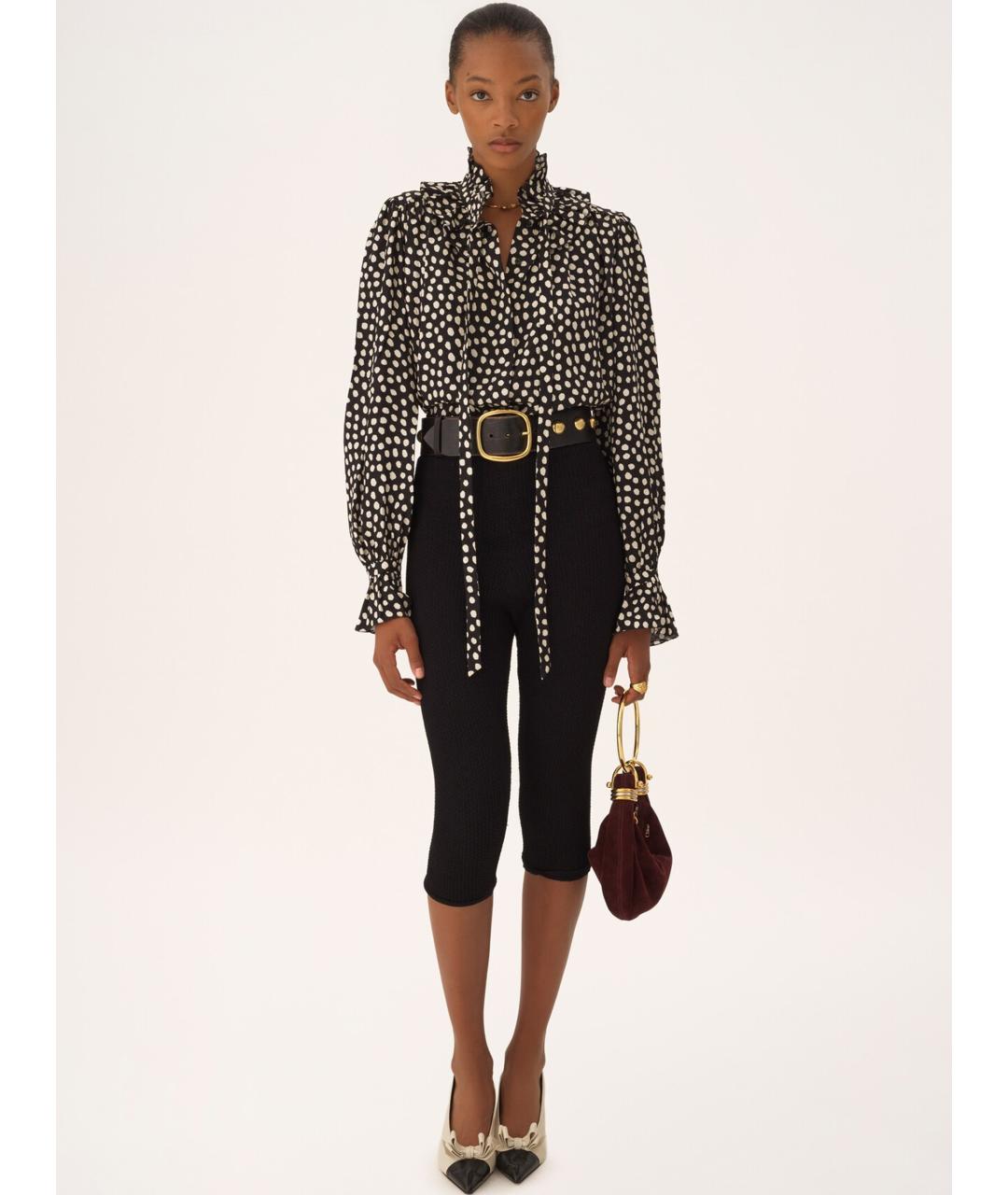 CHLOE Черная шелковая блузы, фото 2