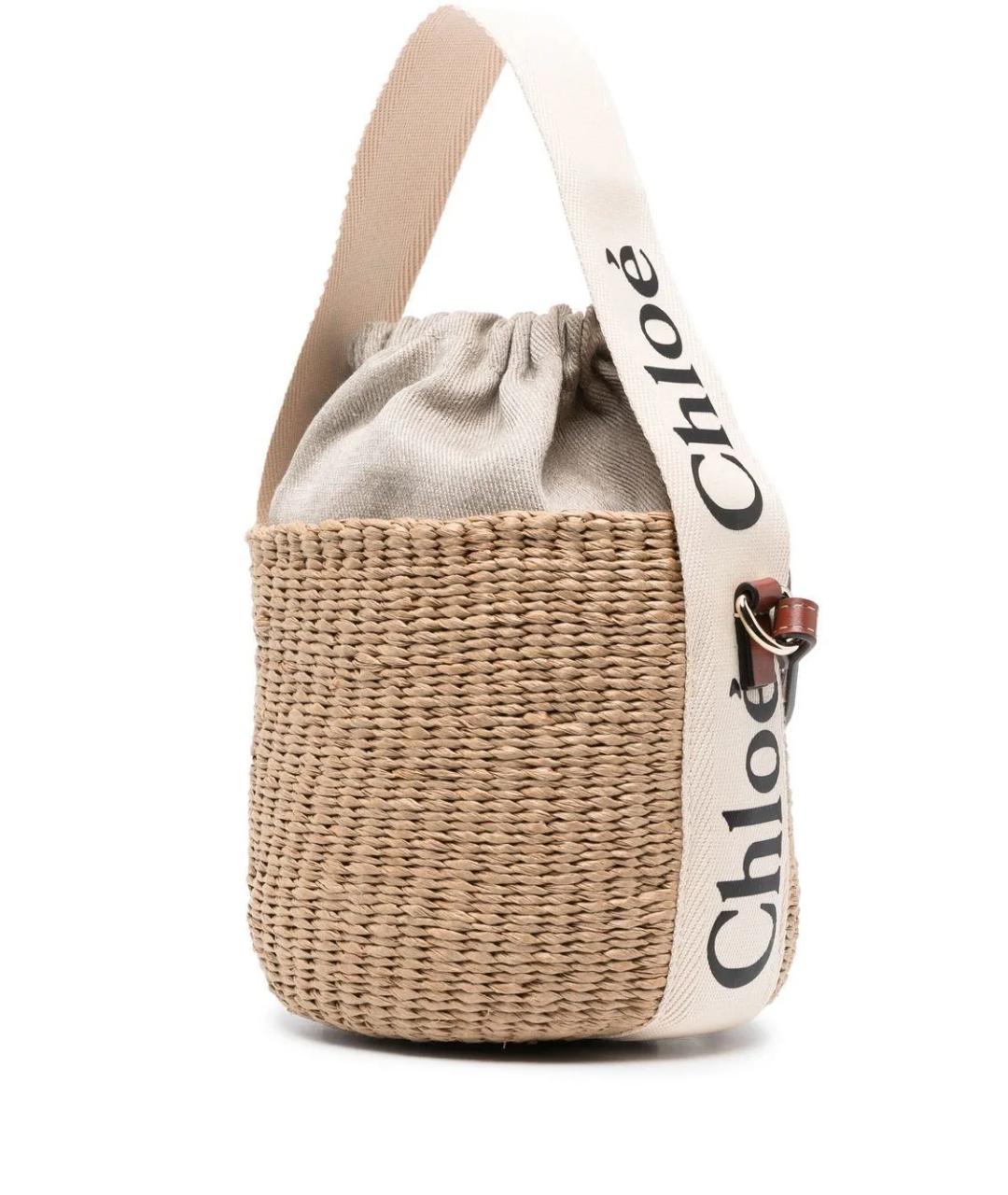 CHLOE Бежевая пелетеная сумка тоут, фото 1