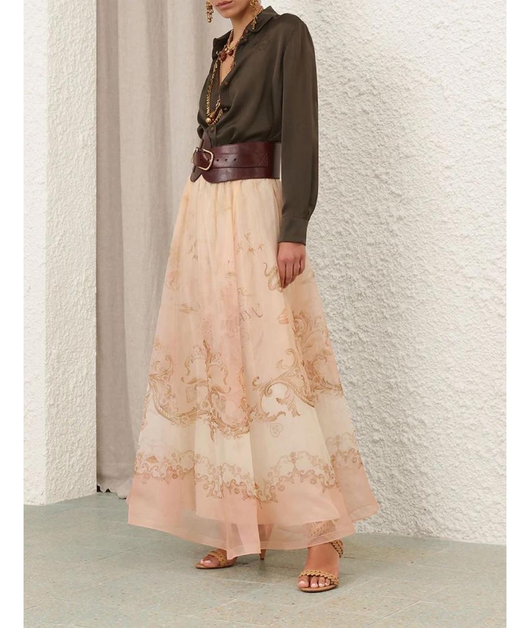 ZIMMERMANN Хаки шелковая рубашка, фото 3