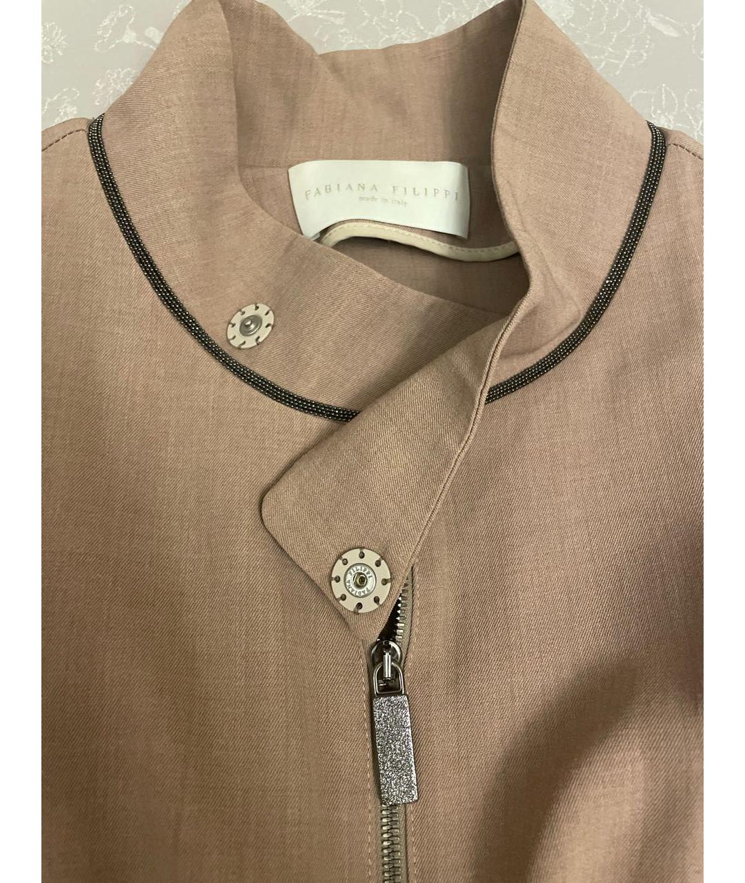 FABIANA FILIPPI Бежевый шерстяной жакет/пиджак, фото 4