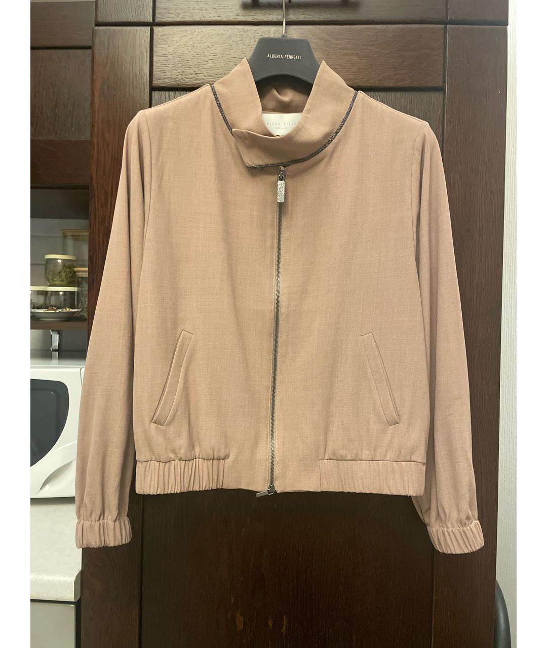 FABIANA FILIPPI Бежевый шерстяной жакет/пиджак, фото 7