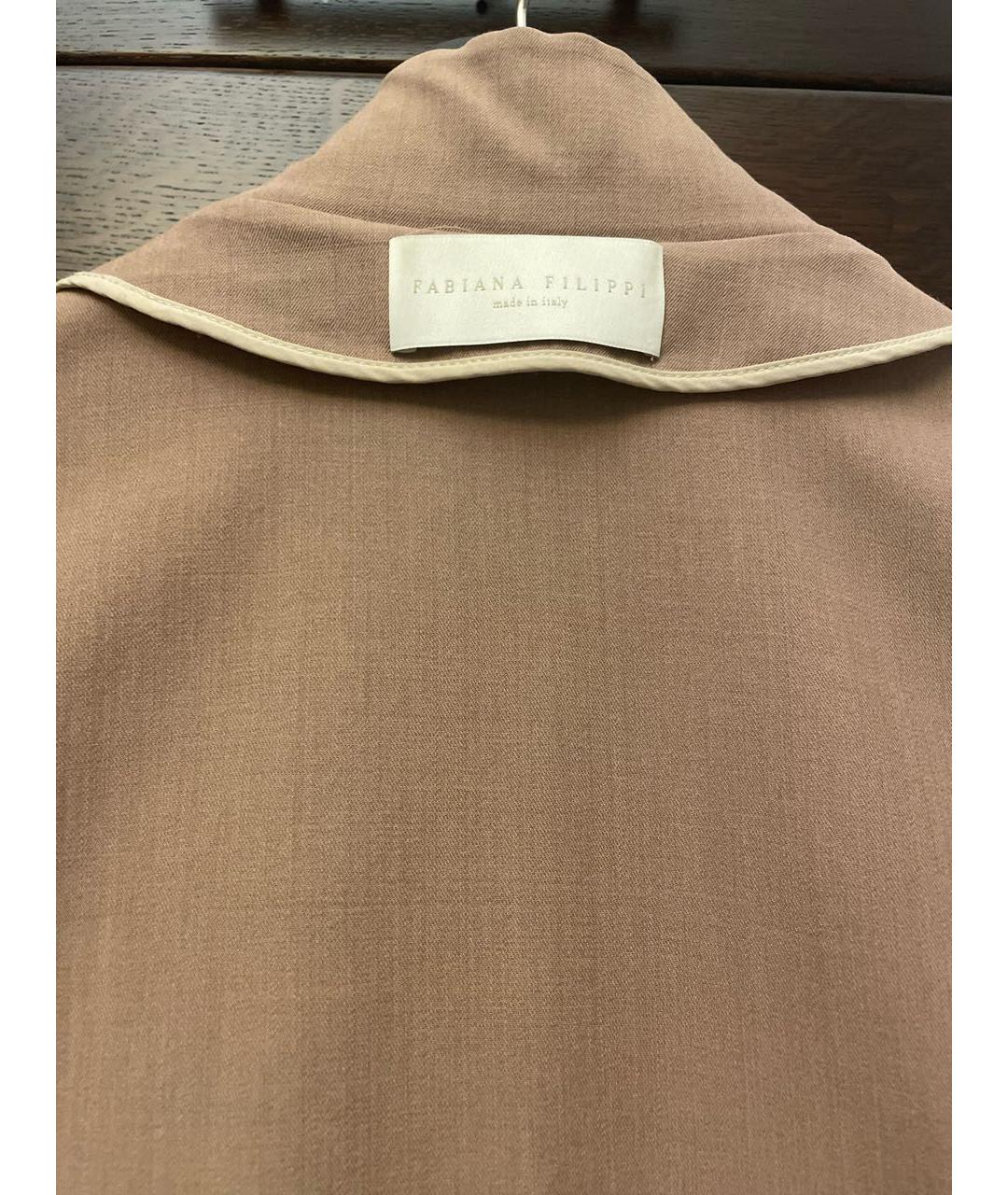 FABIANA FILIPPI Бежевый шерстяной жакет/пиджак, фото 3
