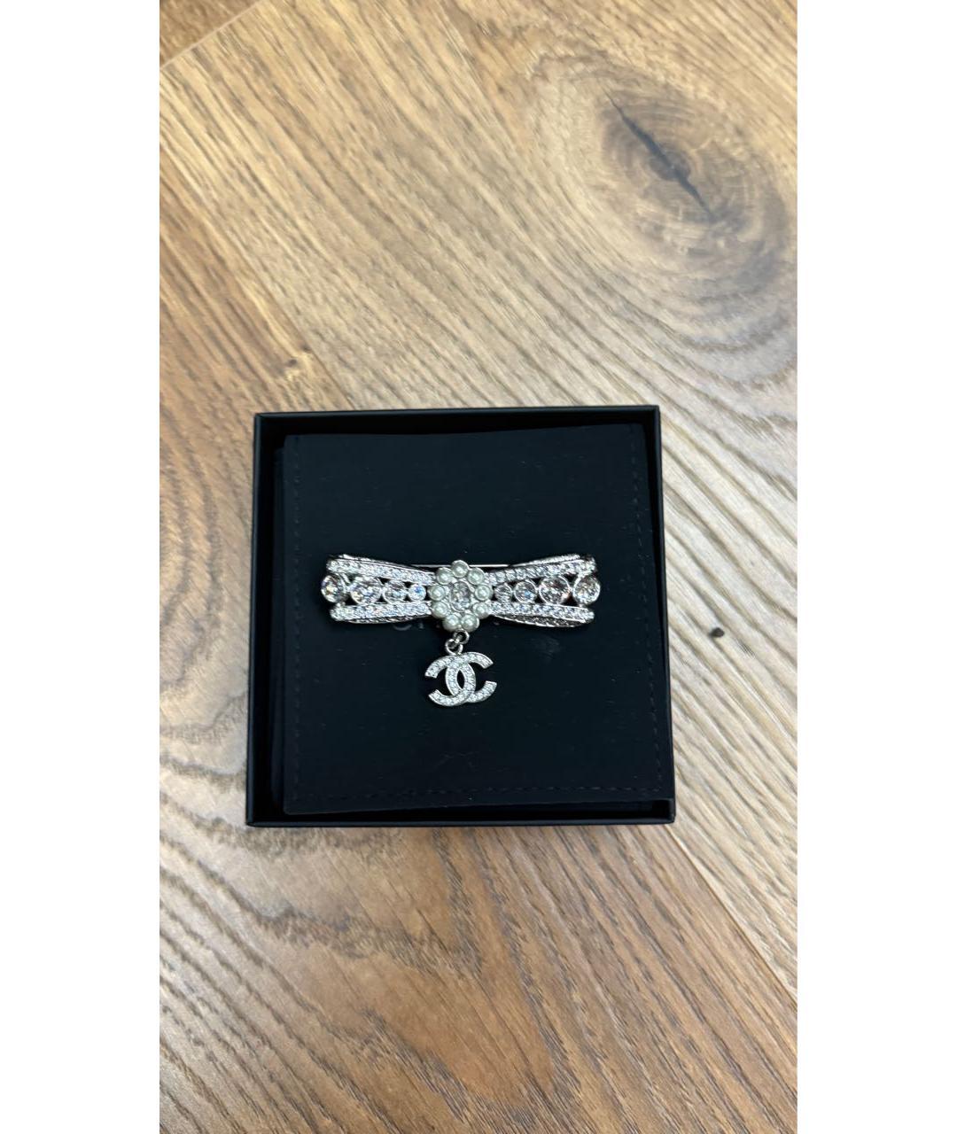 CHANEL Серебряная металлическая булавка / брошь, фото 5