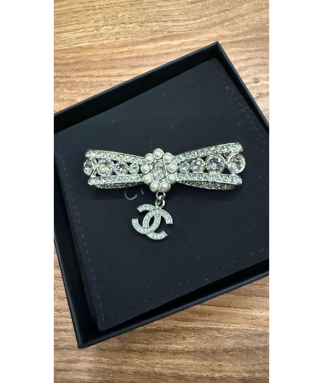 CHANEL Серебряная металлическая булавка / брошь, фото 3