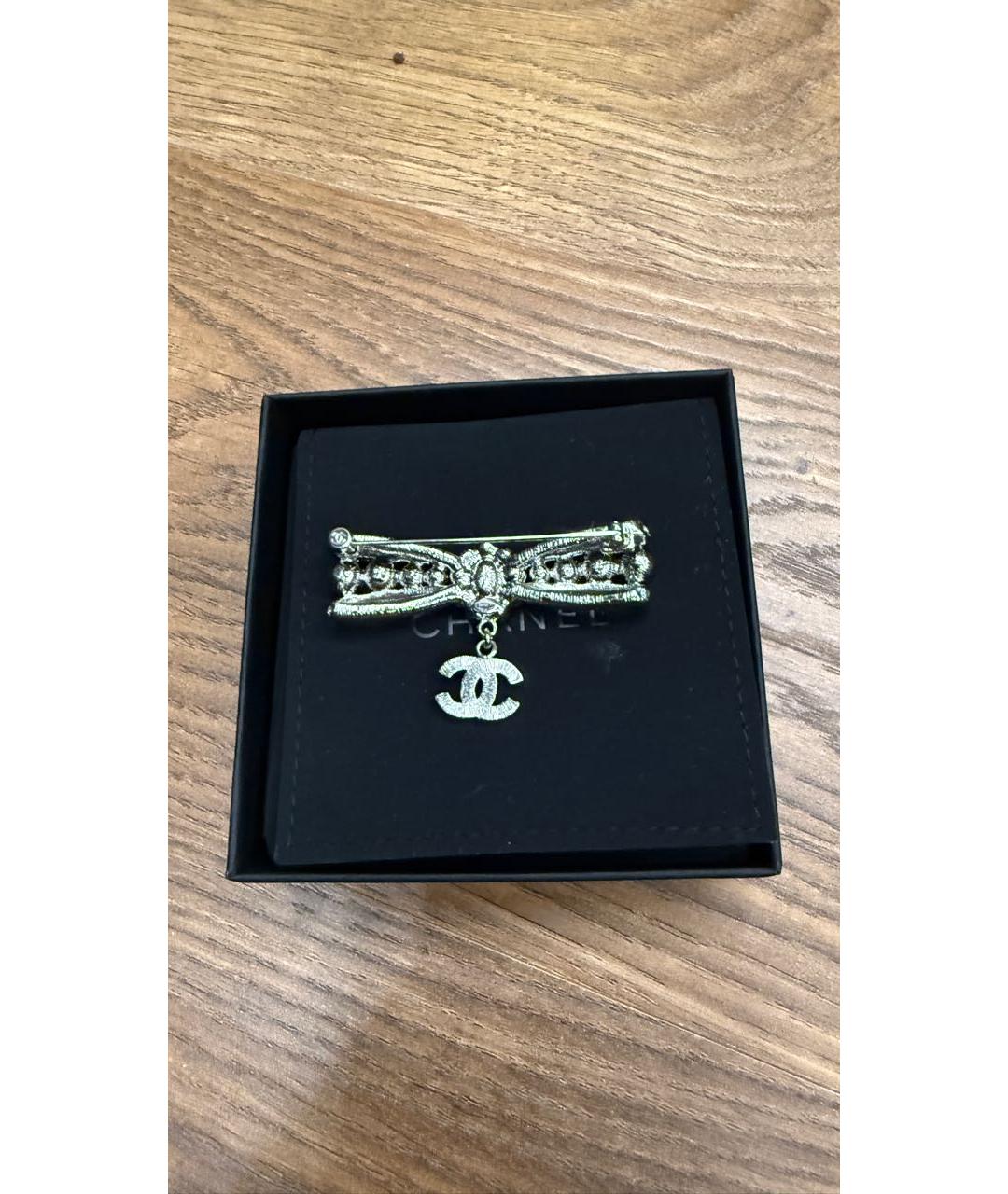 CHANEL Серебряная металлическая булавка / брошь, фото 2