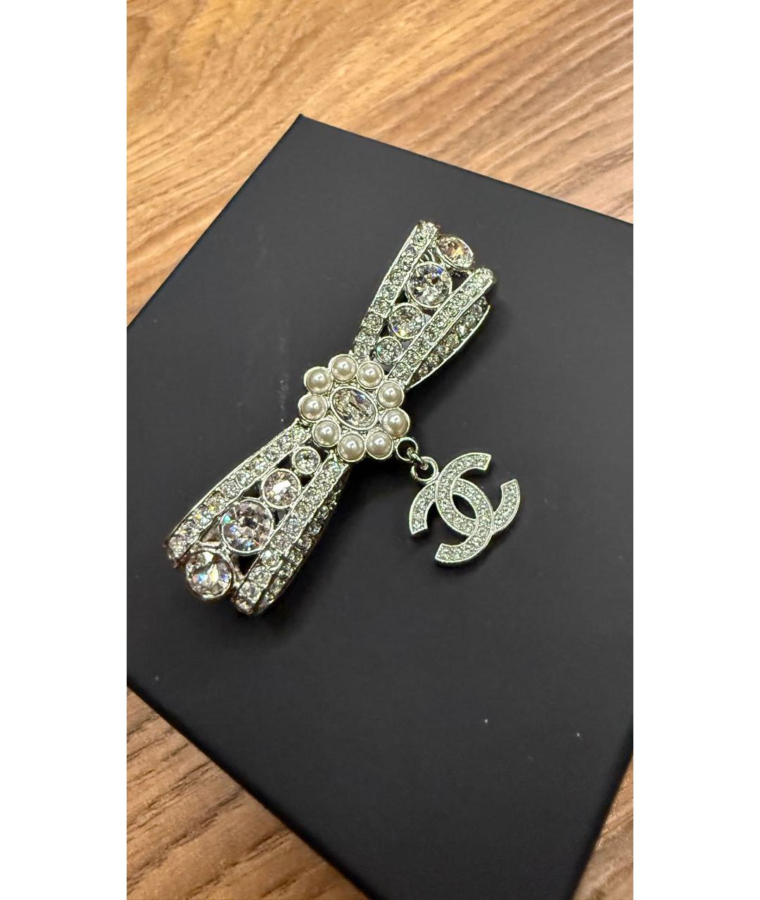CHANEL Серебряная металлическая булавка / брошь, фото 4