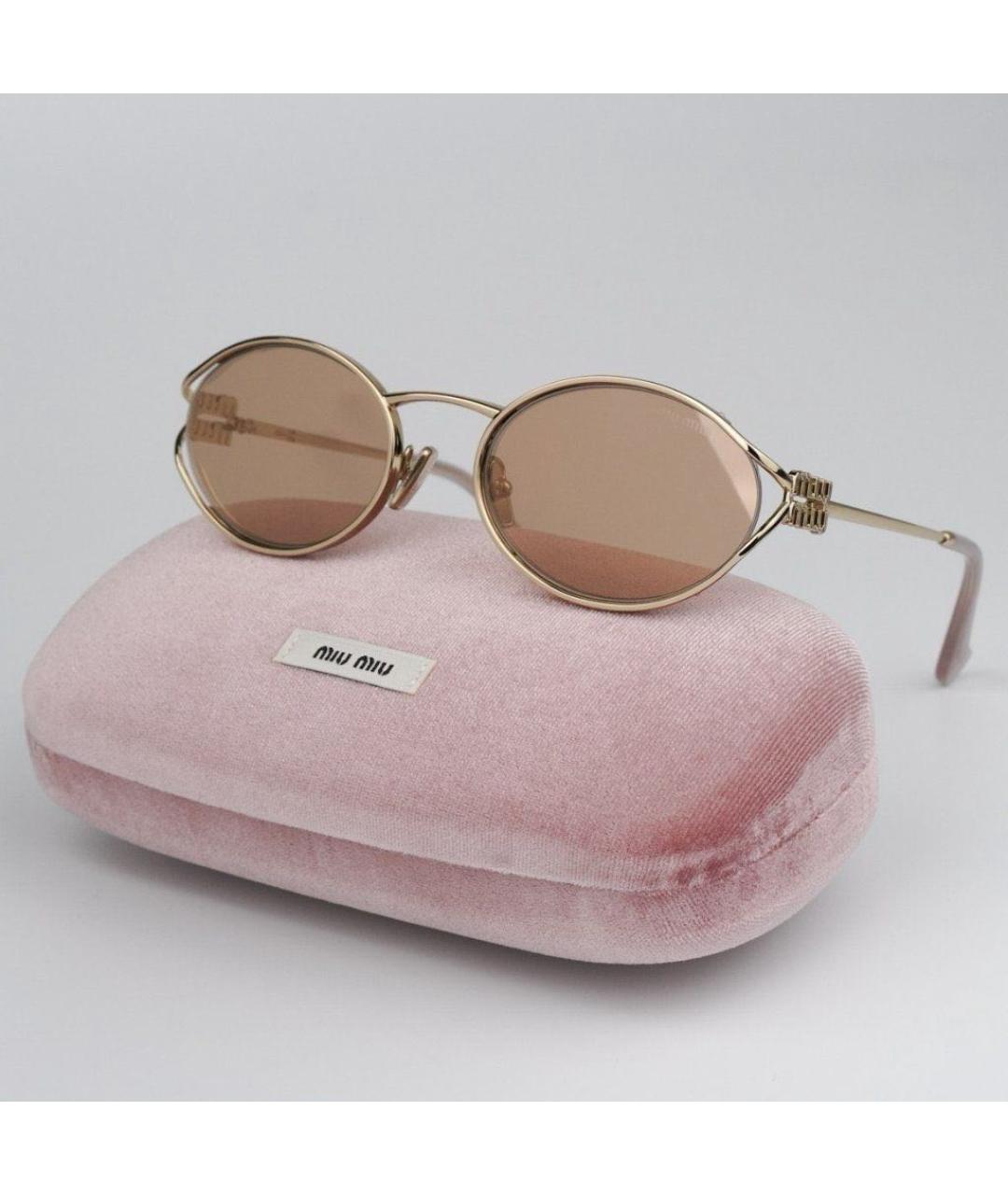 MIU MIU Серебряные металлические солнцезащитные очки, фото 2