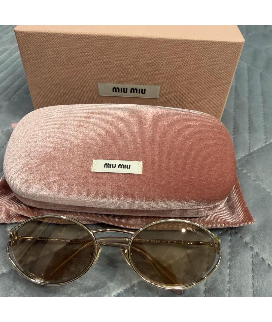 MIU MIU Серебряные металлические солнцезащитные очки, фото 5