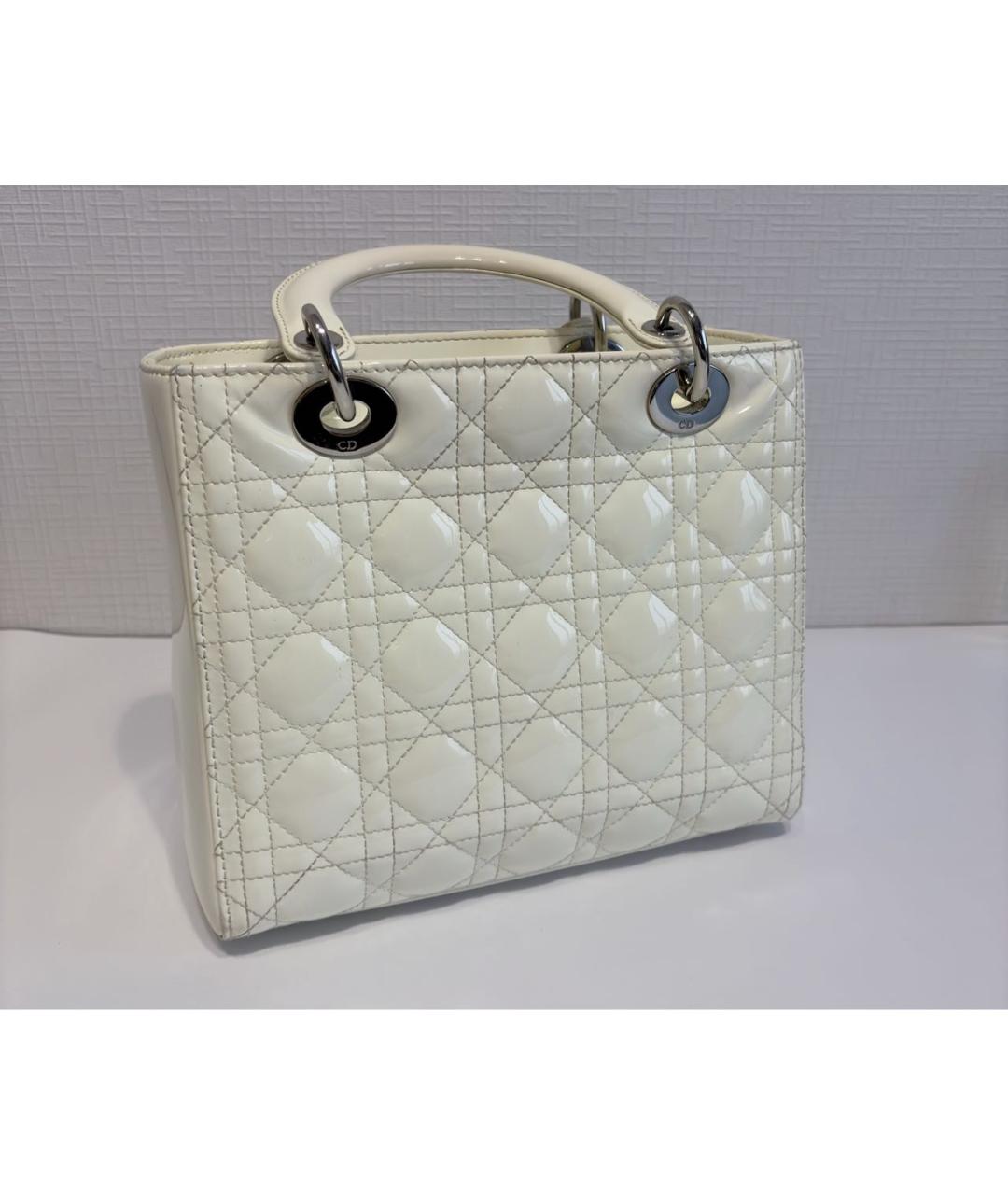 CHRISTIAN DIOR Белая сумка с короткими ручками, фото 2