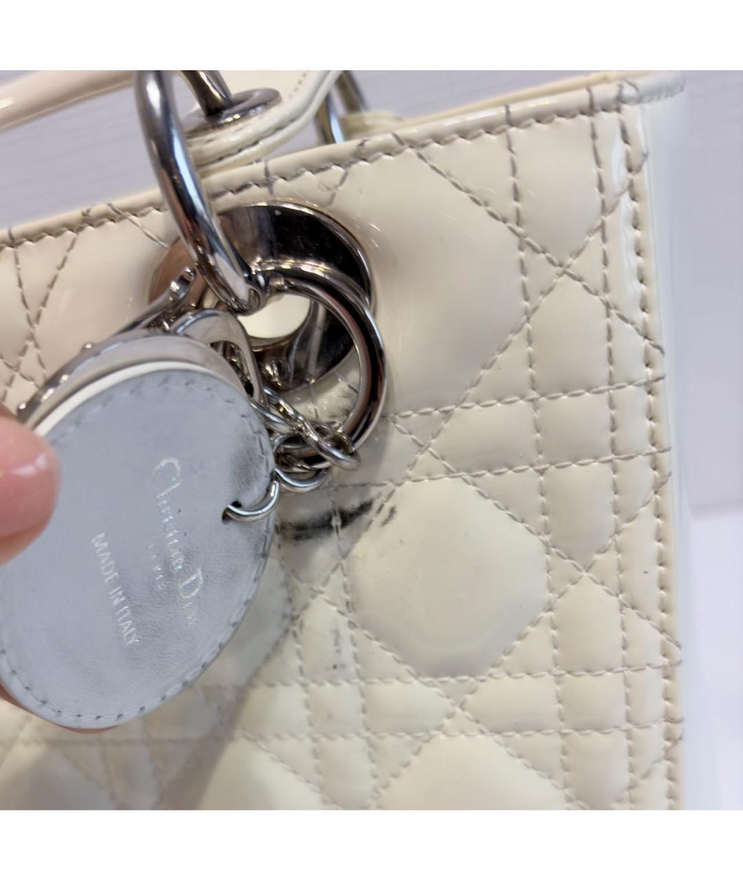 CHRISTIAN DIOR Белая сумка с короткими ручками, фото 5