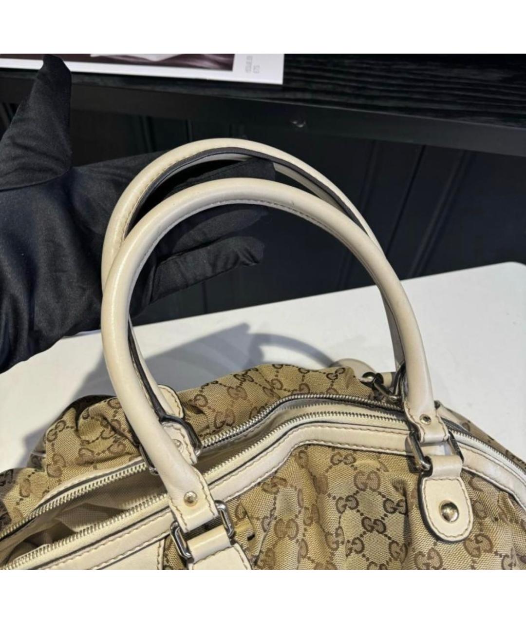 GUCCI Бежевая сумка с короткими ручками, фото 4