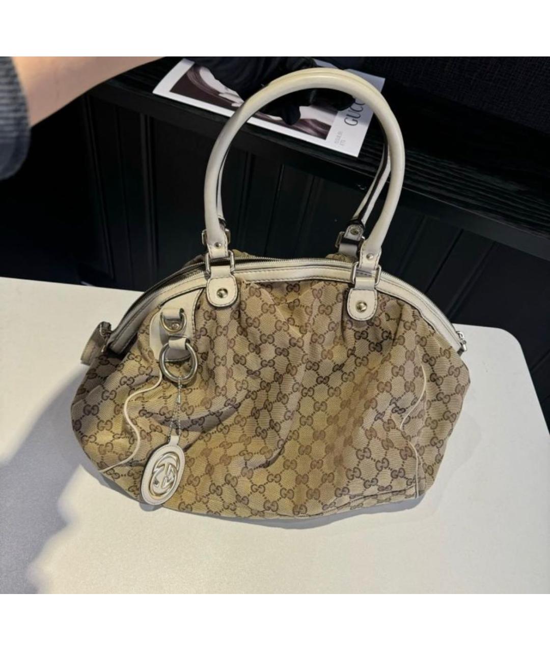 GUCCI Бежевая сумка с короткими ручками, фото 8