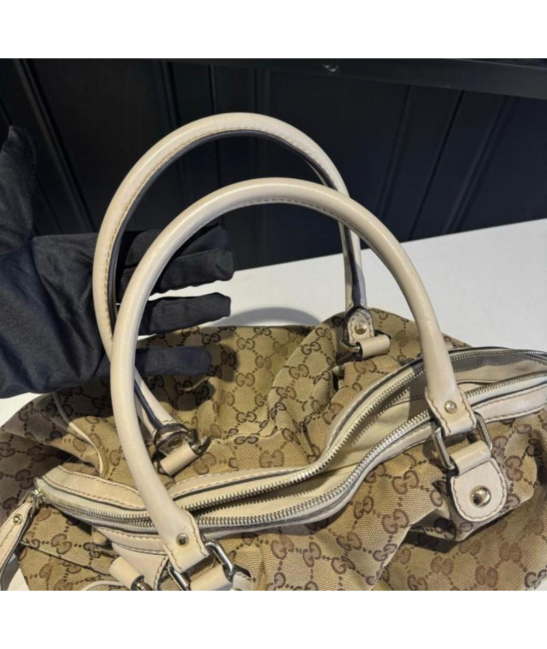 GUCCI Бежевая сумка с короткими ручками, фото 5