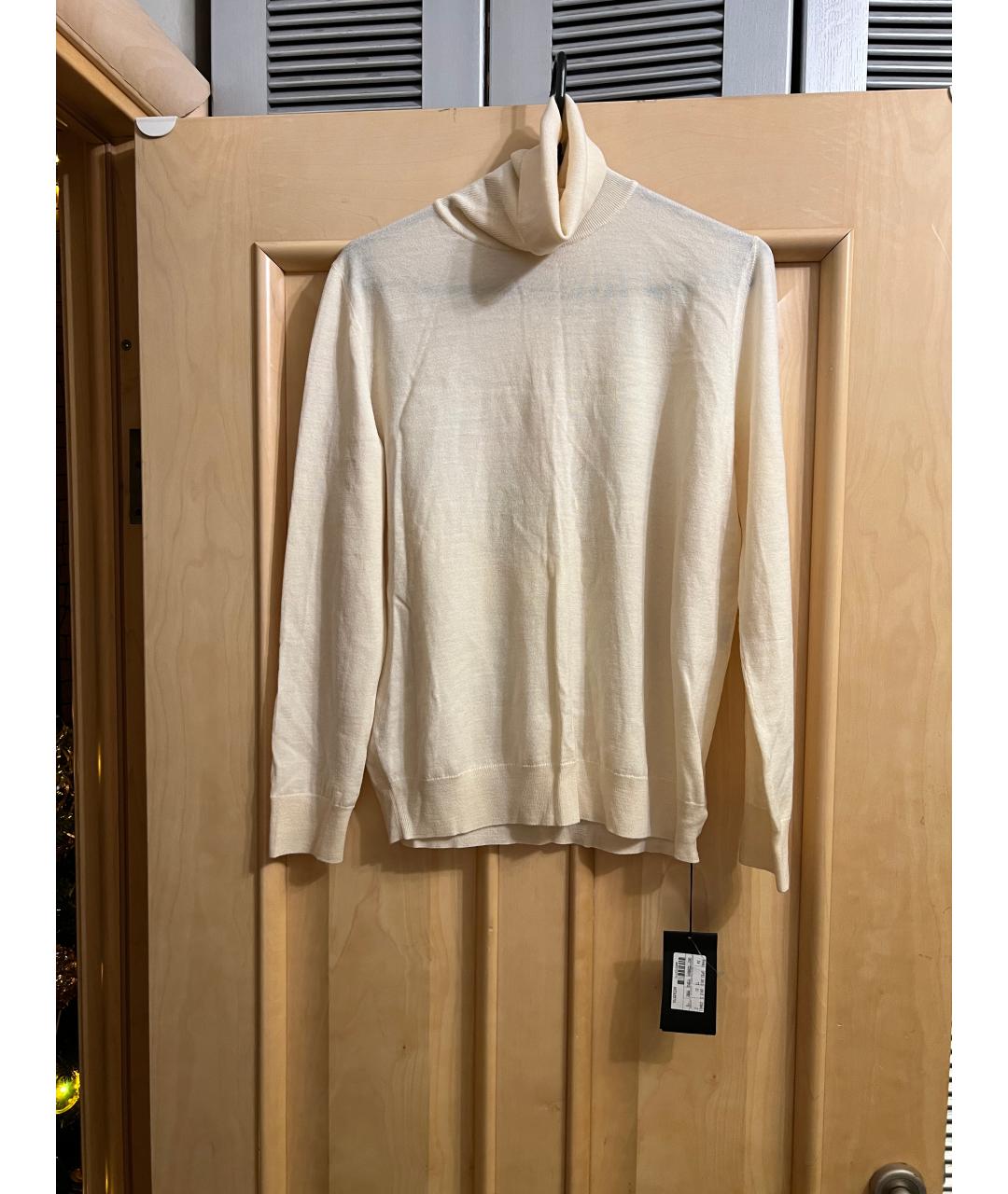 SAINT LAURENT Бежевая шерстяная водолазка, фото 9
