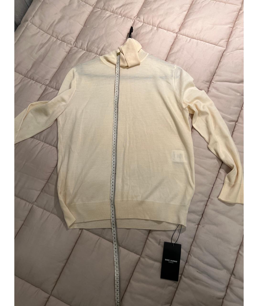 SAINT LAURENT Бежевая шерстяная водолазка, фото 5