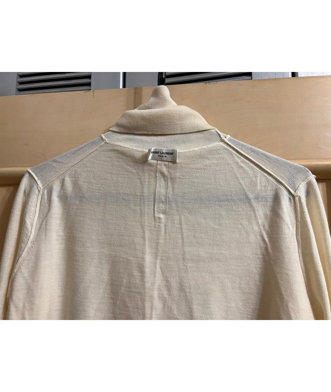 SAINT LAURENT Бежевая шерстяная водолазка, фото 3