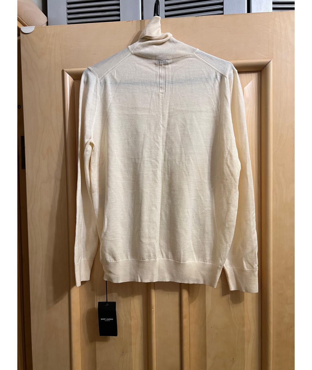 SAINT LAURENT Бежевая шерстяная водолазка, фото 2