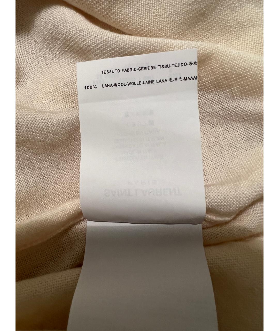 SAINT LAURENT Бежевая шерстяная водолазка, фото 8