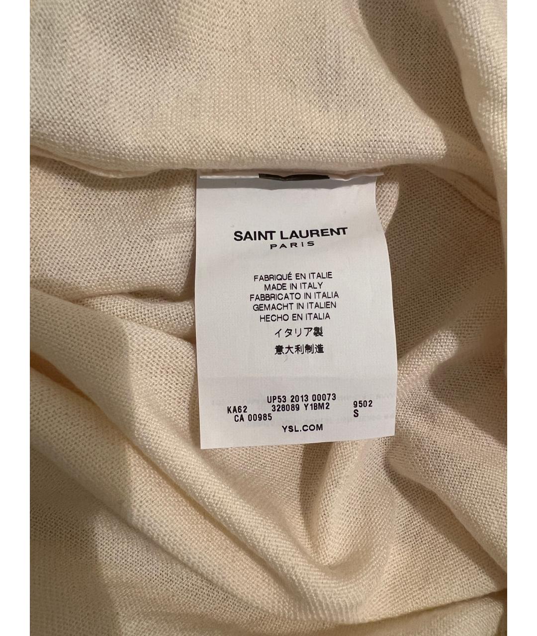 SAINT LAURENT Бежевая шерстяная водолазка, фото 7