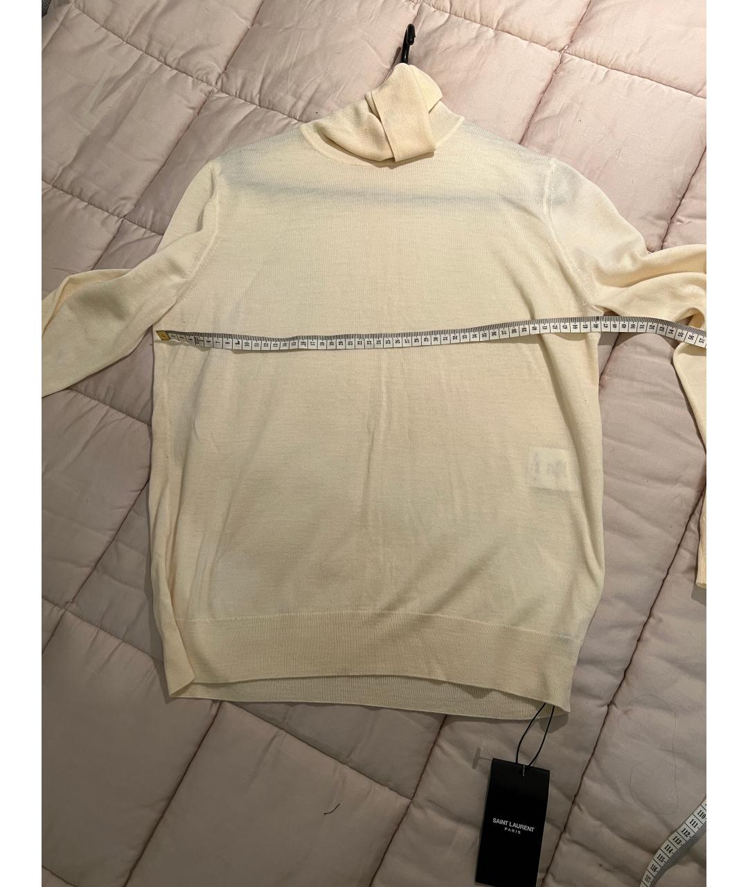 SAINT LAURENT Бежевая шерстяная водолазка, фото 6