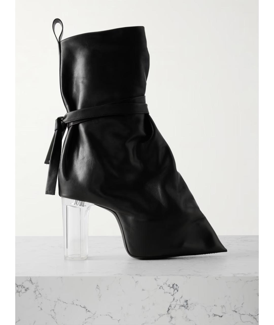 RICK OWENS Черные кожаные ботильоны, фото 5