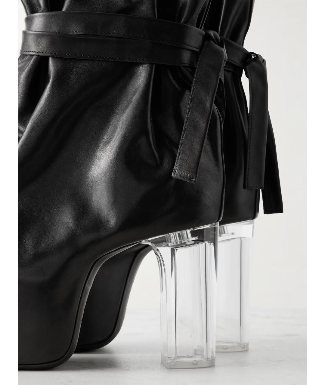 RICK OWENS Черные кожаные ботильоны, фото 4