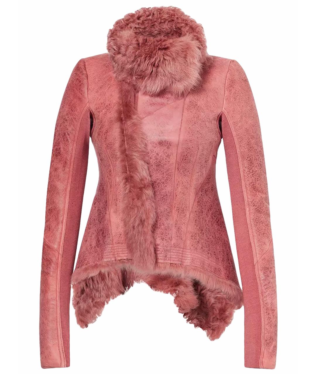 RICK OWENS Коралловая кожаная дубленка, фото 1