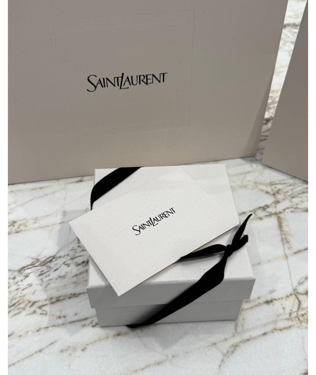 SAINT LAURENT Черный кожаный ремень, фото 5