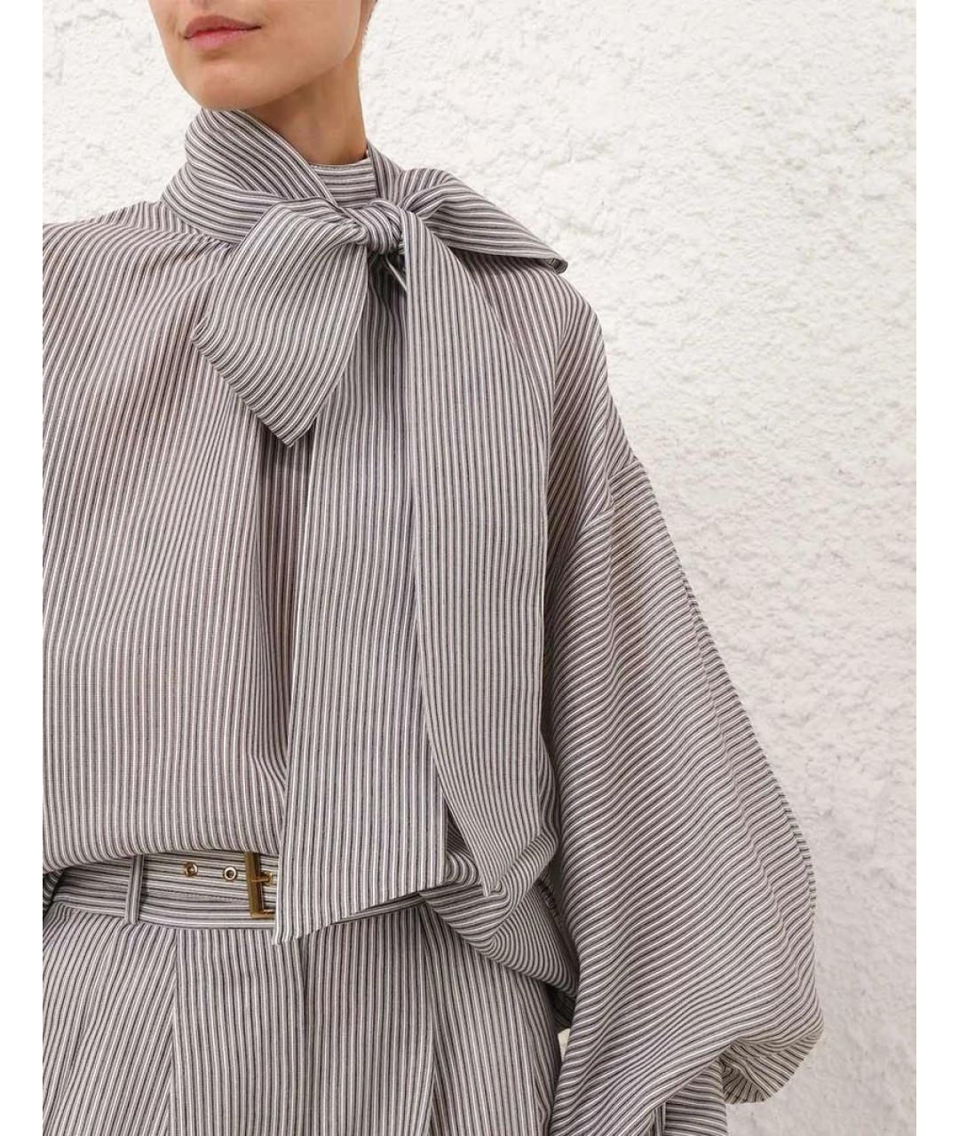 ZIMMERMANN Серая хлопковая блузы, фото 3