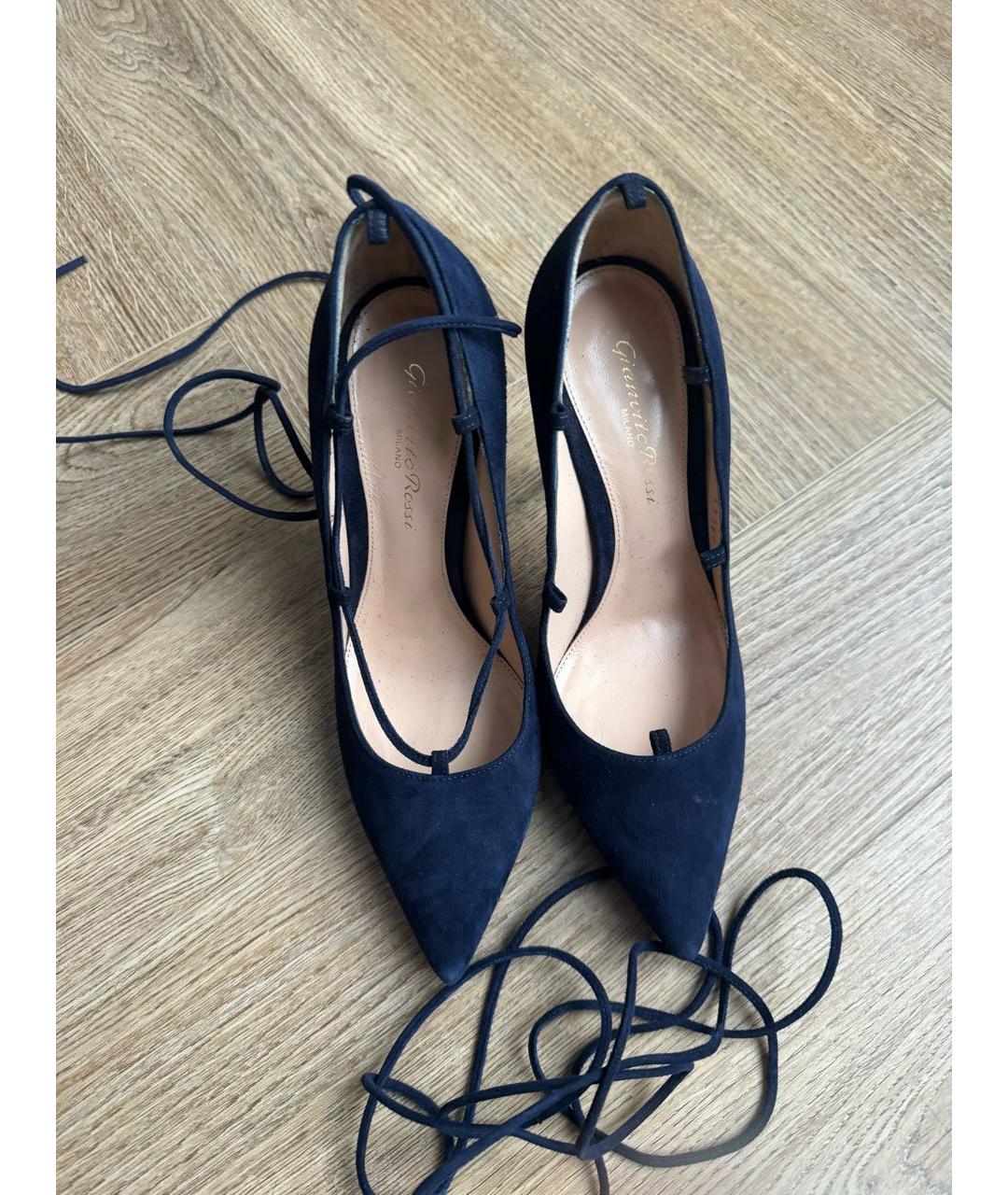 GIANVITO ROSSI Синие замшевые туфли, фото 3