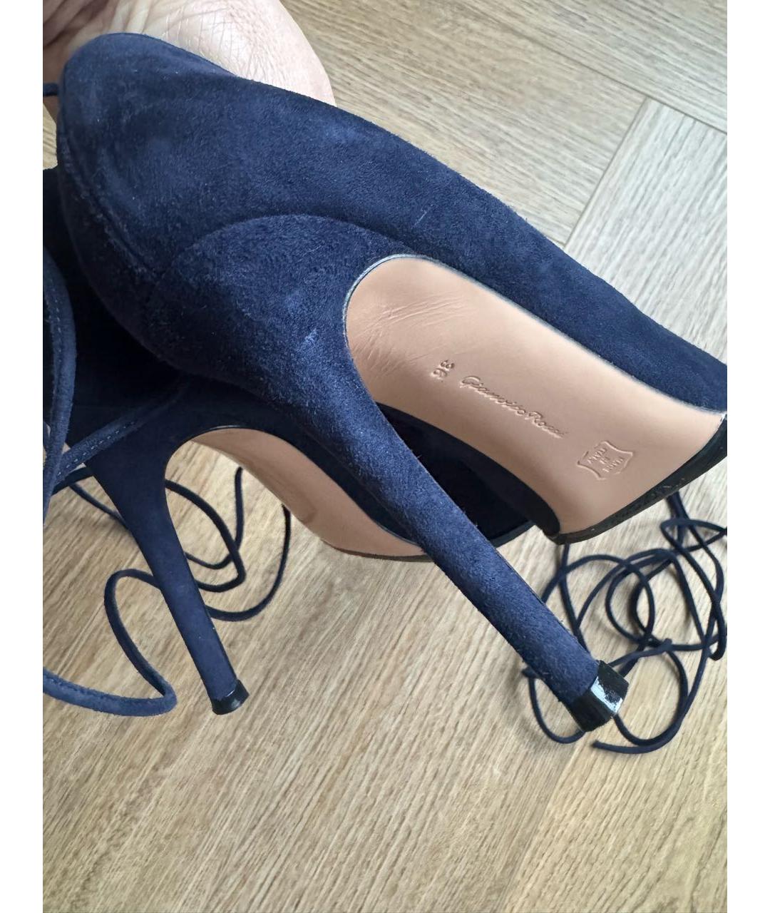 GIANVITO ROSSI Синие замшевые туфли, фото 4