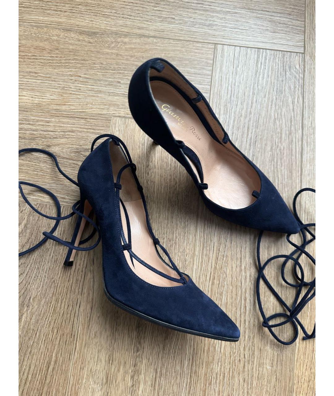 GIANVITO ROSSI Синие замшевые туфли, фото 7